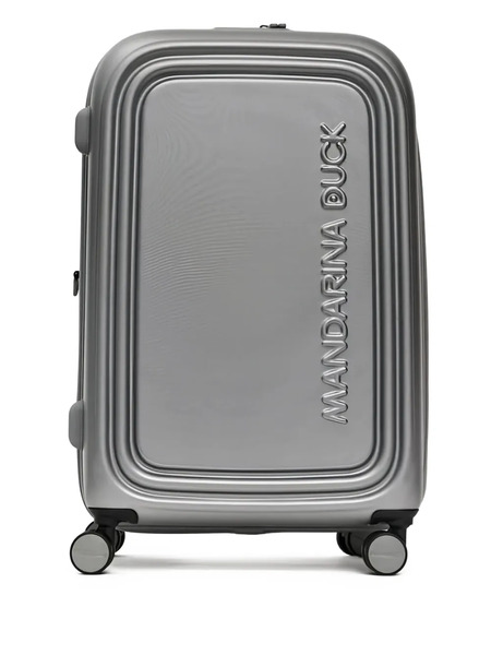  Mandarina Duck Embossed Logo Suitcase - Silver 