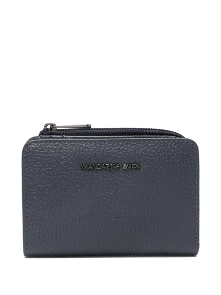  Mandarina Duck Logo-lettering Leather Wallet - Blue 