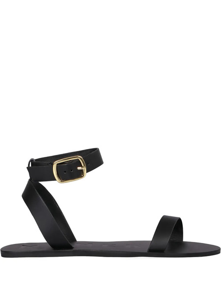  Manebi Ankle-strap Leather Sandals - Black 