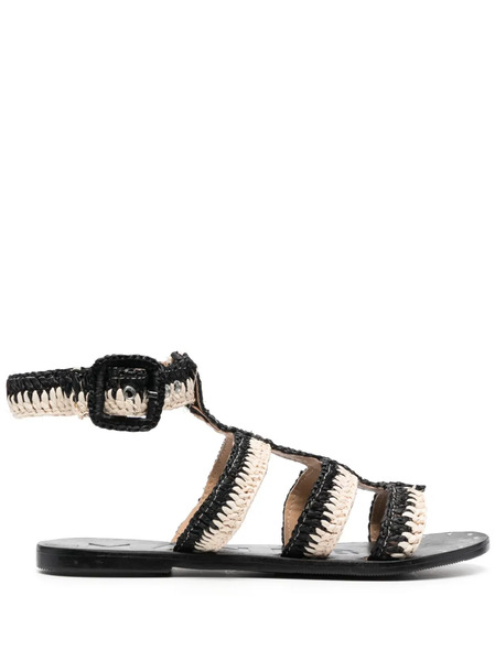  Manebi Gladiator Braided Sandals - Black 
