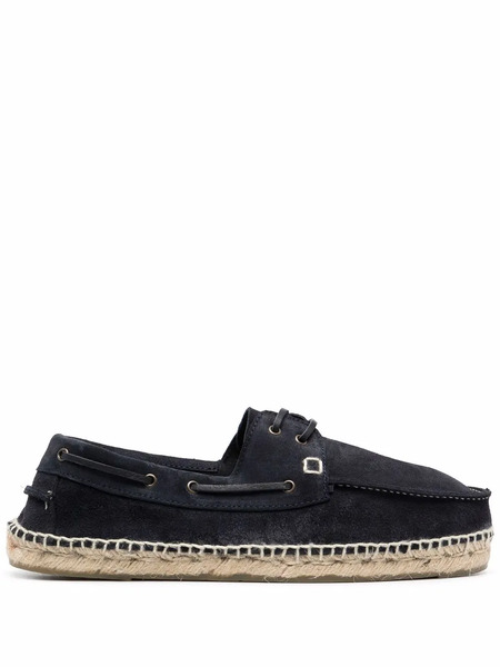  Manebi Hamptons Suede Boat Shoes - Blue 