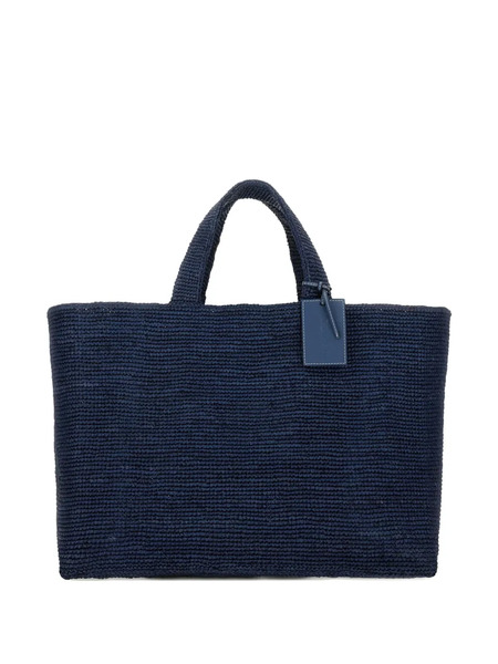  Manebi Sunset Raffia Shoulder Bag - Blue 