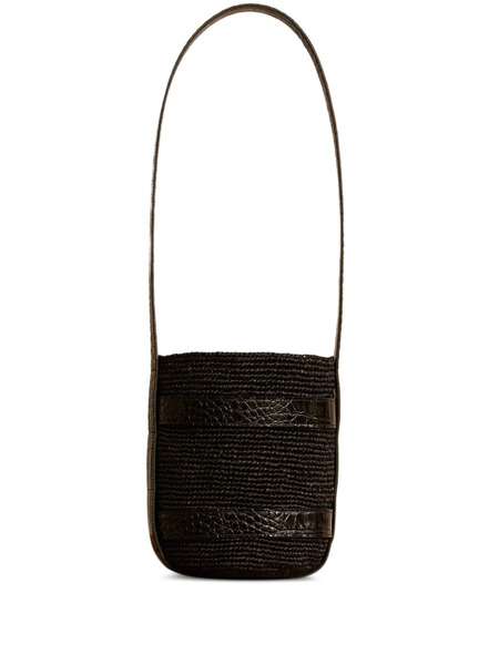  Manebi X Alex Rivière Studio Raffia Leather Shoulder Bag - Black 