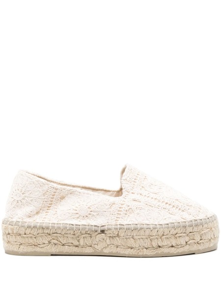  Manebi Yucatán Crochet Espadrilles - Neutrals 