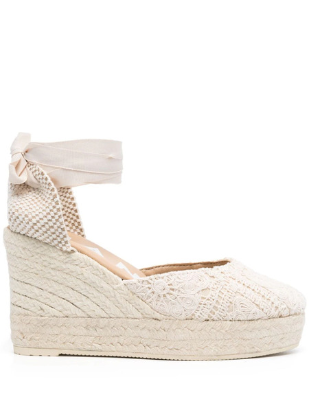  Manebi Yucatán 100mm Wedge Espadrilles - Neutrals 