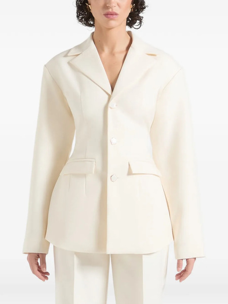  Manière De Voir Claire Wide-shoulder Blazer - Neutrals 