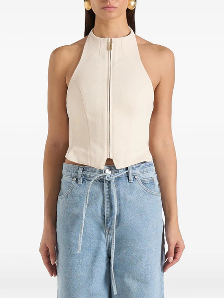  Manière De Voir Claudette Halter Backless Top - Neutrals 
