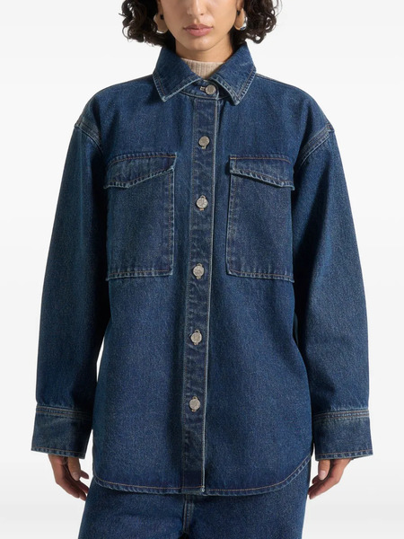  Manière De Voir Joy Oversized Blue Denim Shirt 