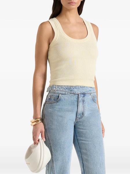  Manière De Voir Liane Ribbed Scoop-neck Tank Top - Neutrals 