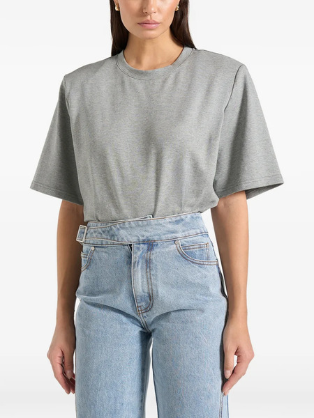  Manière De Voir Mia Wide-shoulder T-shirt - Grey 