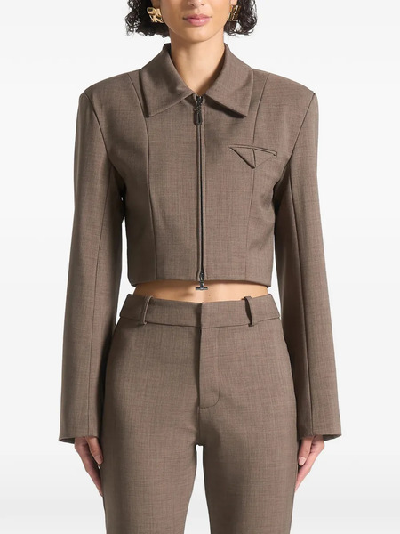  Manière De Voir Wide-shoulder Zip Jacket - Brown 