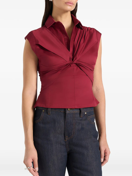  Manière De Voir Yvette Twist-seam Sleeveless Shirt - Red 