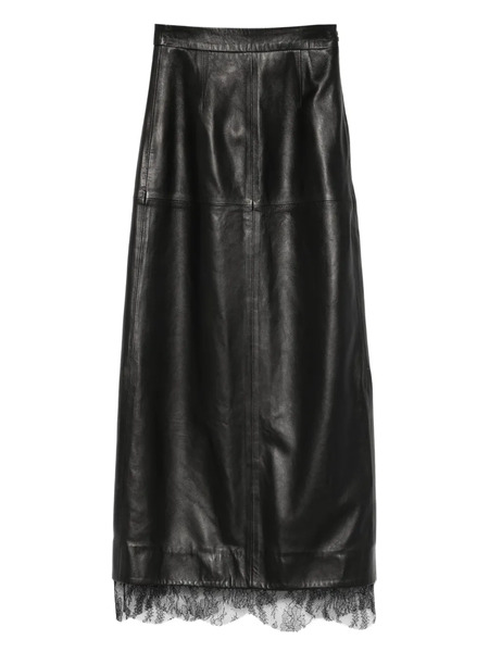  Manokhi Leather A-line Skirt - Black 