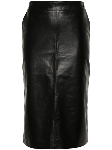  Manokhi Leather Midi Skirt - Black 