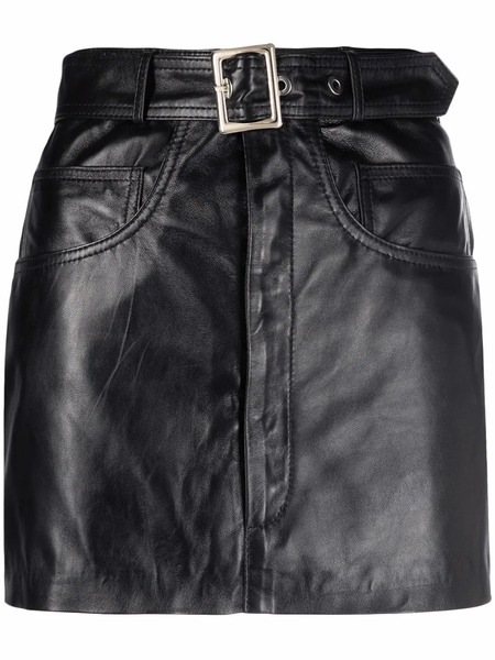  Manokhi Leather Mini Skirt - Black 