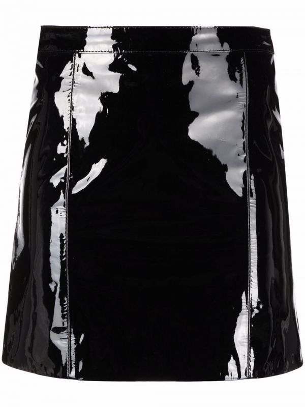  Manokhi Vinyl Leather Mini Skirt - Black 