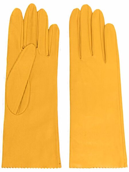  Manokhi Zig-zag Edge Leather Gloves - Yellow 