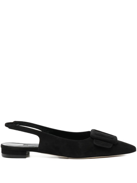  Manolo Blahnik Buckle Slingback Pumps - Black 