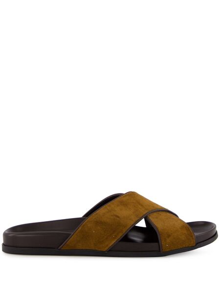  Manolo Blahnik Chiltern Suede Sandals - Brown 