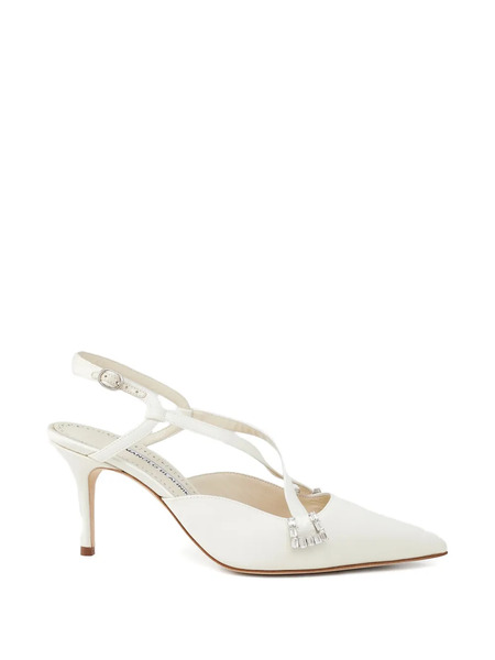  Manolo Blahnik Embellished Strap Pumps - Neutrals 