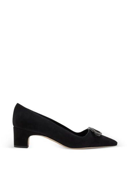  Manolo Blahnik Fenix Buckle Pointed Pumps - Black 