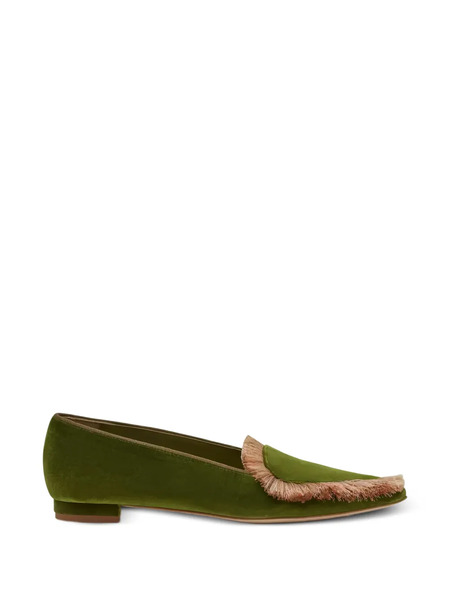  Manolo Blahnik Fringed-detail Loafers - Green 