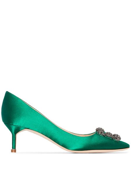  Manolo Blahnik Hangisi 50mm Pumps - Green 