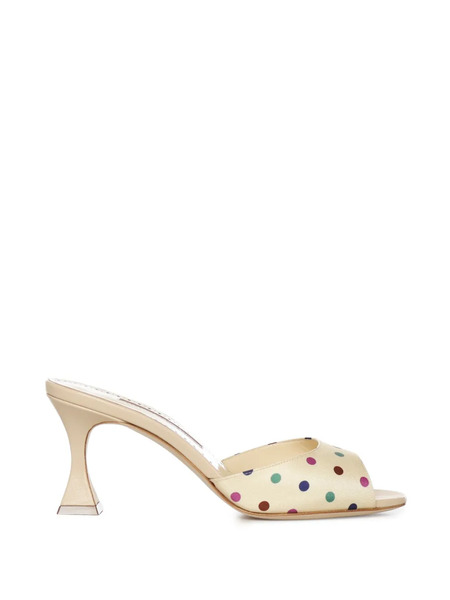  Manolo Blahnik Jadaronau Polka-dot Pattern Mules - Neutrals 