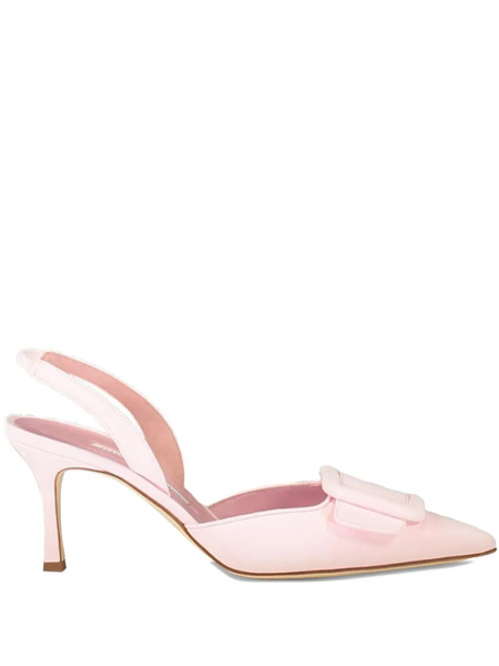  Manolo Blahnik Maysli Buckle Slingback Pumps - Pink 