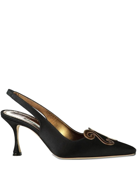 Manolo Blahnik 70mm Durbar Slingback Pumps - Black 
