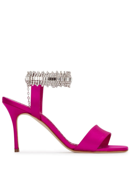  Manolo Blahnik 105mm Parinasan Sandals - Purple 