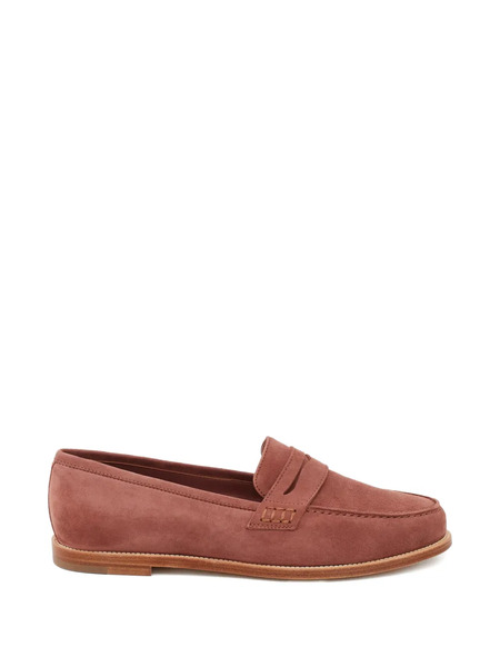  Manolo Blahnik Perrita Round-neck Suede Loafers - Brown 
