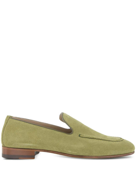  Manolo Blahnik Truro Suede Loafers - Green 