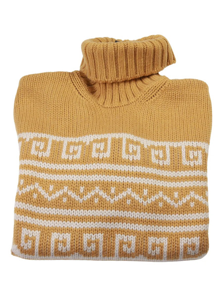  Manrico Cashmere Geometric-patterned Turtleneck Sweater - Yellow 