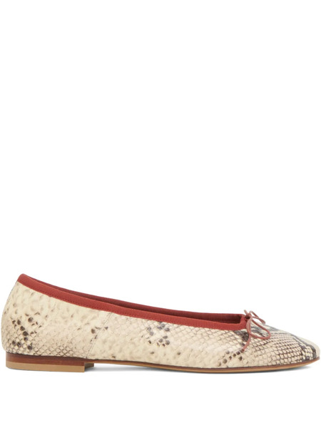  Mansur Gavriel Dance Snake-print Leather Ballet Flats - Neutrals 