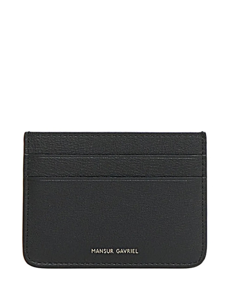  Mansur Gavriel Logo-detail Leather Card Holder - Black 