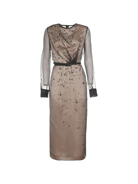  Mantu Crystal-embellishment Midi Dress - Neutrals 