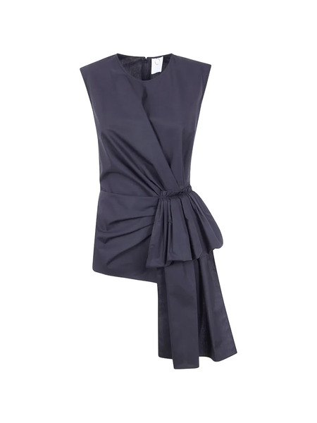  Mantu Draped Knot-detail Top - Black 