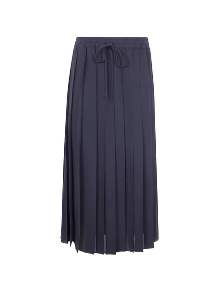  Mantu Pleated Drawstring Midi Skirt - Blue 