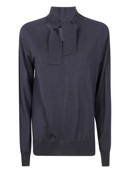  Mantu Tie-neck Wool Sweater - Black 