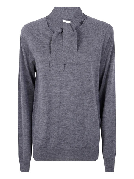  Mantu Tie-neck Wool Sweater - Grey 