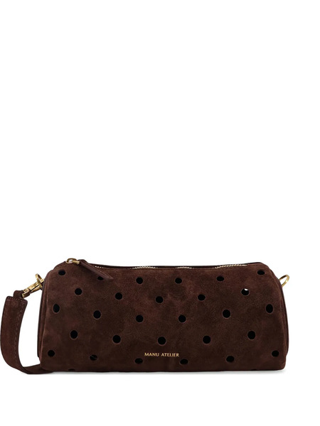  Manu Atelier Mini Cylinder Perforated Shoulder Bag - Brown 