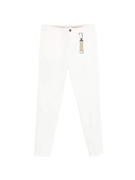  Manuel Ritz Belt-loop Logo-patch Trousers - White 