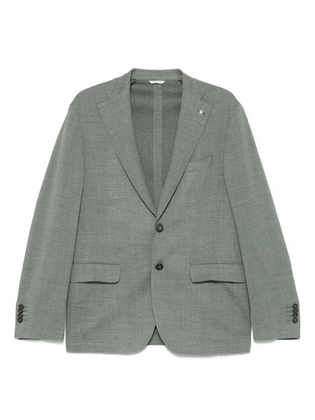  Manuel Ritz Brooch-detail Blazer - Green 