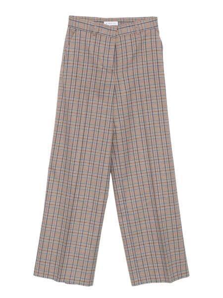  Manuel Ritz Checked Straight Trousers - Brown 