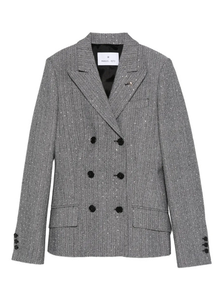  Manuel Ritz Chevron Blazer - Black 