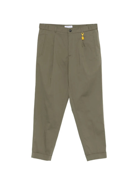  Manuel Ritz Cuffed Pleated Trousers - Green 