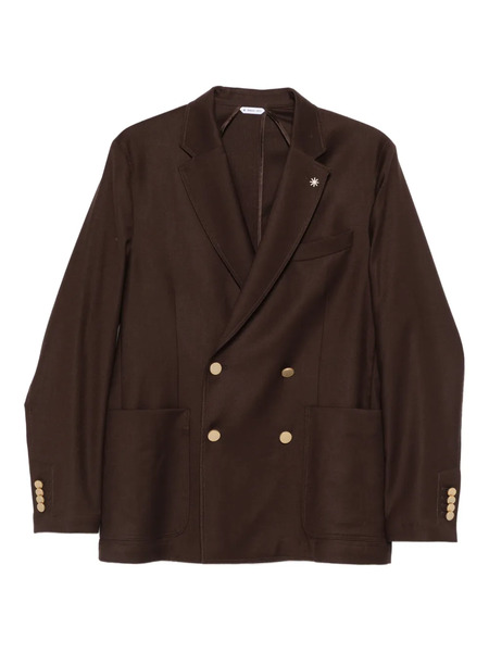  Manuel Ritz Double-breasted Button Jacket - Brown 
