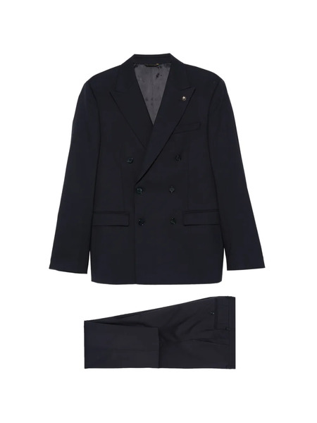  Manuel Ritz Double-breasted Suits - Blue 