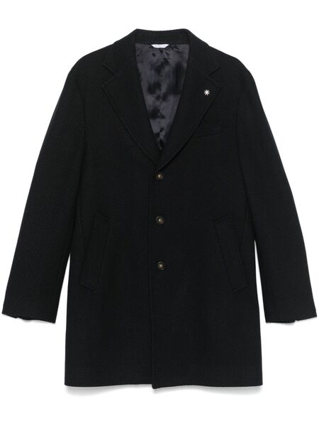  Manuel Ritz Geometric-pattern Coat - Blue 